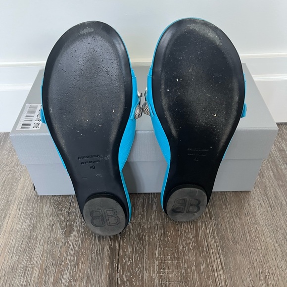 EUC Balenciaga Cagole Open Toe Sandals in Cyan - Picture 4 of 6